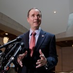 Rep. Adam Schiff, D-Calif., the ranking member of the House Intelligence Committee, speaks to reporters about the actions of Chairman Devin Nunes, R-Calif., as the panel continues to investigate Russian interference in the 2016 U.S. presidential election and the web of contacts between President Donald Trump's campaign and Russia, on Capitol Hill in Washington, Thursday, March 30, 2017.    (AP Photo/J. Scott Applewhite)