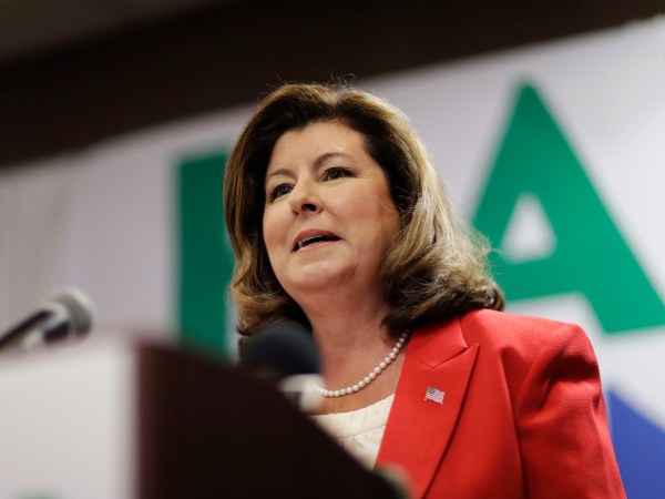 Republican candidate for Georgia's Sixth Congressional seat Karen Handel speaks at an election night watch party in Roswell, Ga., Tuesday, April 18, 2017. Republicans are bidding to prevent a major upset in a conservative Georgia congressional district Tuesday where Democrats stoked by opposition to President Donald Trump have rallied behind a candidate who has raised a shocking amount of money for a special election. (AP Photo/David Goldman)