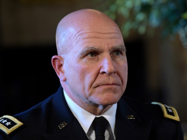 Army Lt. Gen. H.R. McMaster listens as President Donald Trump makes the announcement at Trump's Mar-a-Lago estate in Palm Beach, Fla., Monday, Feb. 20, 2017. McMaster will be the new national security adviser. (AP Photo/Susan Walsh)