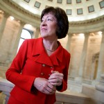 Sen. Susan Collins, R-Maine, a member of the Senate Appropriations Committee and the Senate Intelligence Committee, finishes a television news interview on Capitol Hill in Washington, Tuesday, March 28, 2017. (AP Photo/J. Scott Applewhite)