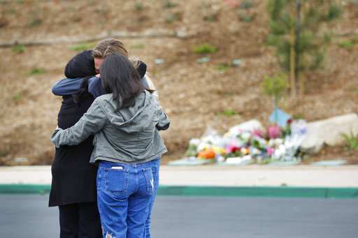 ***MANDATORY CREDIT: K.C. Alfred / San Diego Union-Tribune*** MANDATORY CREDIT***, NO SALES, NO FOREIGN, NO MAGS, NO TELEVISION, NO INTERNET***LOS ANGELES DAILY NEWS OUT, ORANGE COUNTY REGISTER OUT, INLAND VALLEY DAILY BULLETIN OUT, LA OPINION OUT.SAN DIEGO, CA - MAY 7, 2017 - People gathered at Torrey Pines High School Sunday near a memorial for a 15 year-old student that was shot and killed by police in the parking lot the day before. (Photo by K.C. Alfred/The San Diego Union-Tribune)