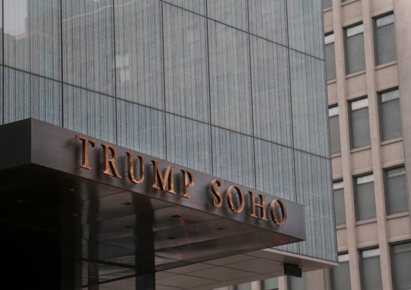The Trump Soho hotel is seen in New York, Tuesday, Dec. 6, 2016. The Cavaliers have made other arrangements for players who do not want to stay at a New York hotel branded by President-elect Donald Trump. (AP Photo/Seth Wenig)