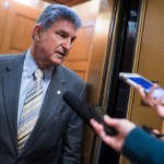 UNITED STATES - APRIL 7: Sen. Joe Manchin, D-W.Va., talks with reporters before the Senate voted to confirm Neil Gorsuch as the next Supreme Court justice, April 7, 2017. (Photo By Tom Williams/CQ Roll Call)