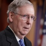 Senate Majority Leader Mitch McConnell, R-Ky., talks to reporters before the vote to confirm President Donald Trump’s Supreme Court nominee Neil Gorsuch, on Capitol Hill in Washington, Friday, April 7, 2017. The Republican majority changed Senate rules to lower the vote threshold for Supreme Court nominees from 60 votes to a simple majority to counter Democratic resistance. McConnell also supported Trump's airstrike on Syria. (AP Photo/J. Scott Applewhite)