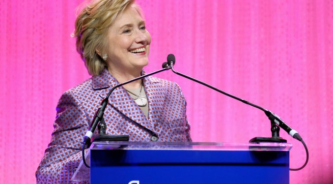 Honoree former Secretary of State Hillary Clinton speaks at the Planned Parenthood 100th Anniversary Gala on Tuesday, May 2, 2017 in New York. (Photo by Charles Sykes/Invision/AP)