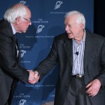 May 8, 2017, Atlanta: Former President Jimmy Carter is joined by Senator Bernie Sanders to discuss human rights during the Human Rights Defenders Forum at the Carter Center on Monday, May 8, 2017, in Atlanta.    Curtis Compton/ccompton@ajc.com