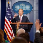 White House press secretary Sean Spicer speaks during the daily press briefing, Friday, May 12, 2017, in Washington. (AP Photo/Evan Vucci)
