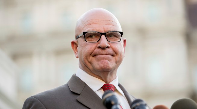 National Security Adviser H.R. McMaster pauses while speaking to members of the media outside the West Wing of the White House, Monday, May 15, 2017, in Washington. (AP Photo/Andrew Harnik)