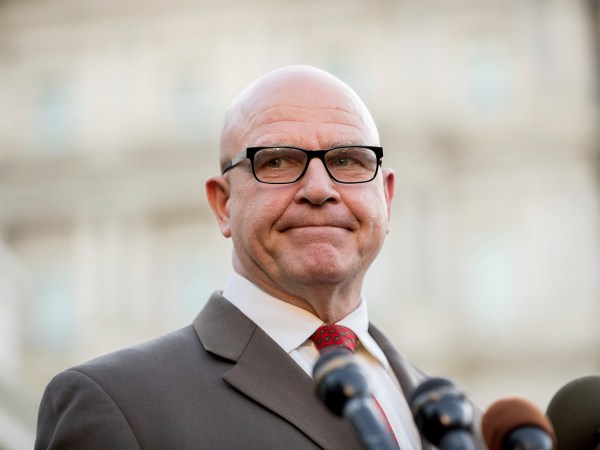 National Security Adviser H.R. McMaster pauses while speaking to members of the media outside the West Wing of the White House, Monday, May 15, 2017, in Washington. (AP Photo/Andrew Harnik)