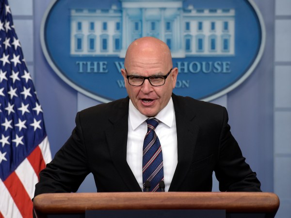 National Security Adviser H.R. McMaster speaks during a briefing at the White House in Washington, Tuesday, May 16, 2017. President Donald Trump claimed the authority to share "facts pertaining to terrorism" and airline safety with Russia, saying in a pair of tweets he has "an absolute right" as president to do so. (AP Photo/Susan Walsh)