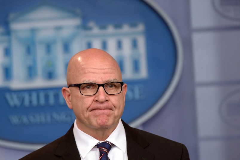 National Security Adviser H.R. McMaster speaks during a briefing at the White House in Washington, Tuesday, May 16, 2017. President Donald Trump claimed the authority to share "facts pertaining to terrorism" and airline safety with Russia, saying in a pair of tweets he has "an absolute right" as president to do so. (AP Photo/Susan Walsh)