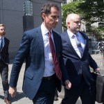 Former U.S. Rep. Anthony Weiner leaves Federal court, Friday, May 19, 2017, in New York. Weiner pleaded guilty to transmitting sexual material to a minor. (AP Photo/Mary Altaffer)