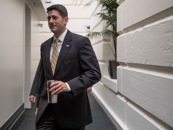House Speaker Paul Ryan of Wis., arrives for a GOP caucus meeting on Capitol Hill in Washington, Tuesday, May 23, 2017. (AP Photo/Andrew Harnik)