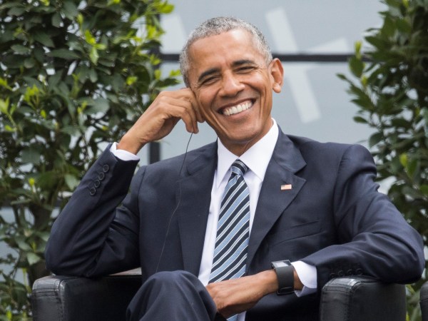Former U.S. President Barack Obama smiles during a discussion event on democracy and global responsibility at a Protestant conference in Berlin, Germany, Thursday, May 25, 2017, when Germany marks the 500th anniversary of the Reformation. (AP Photo/Gero Breloer)