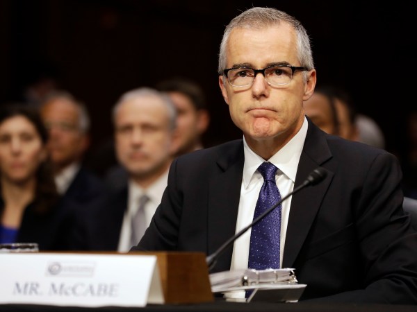 Acting FBI Director Andrew McCabe, attends a Senate Intelligence Committee hearing, on Capitol Hill in Washington, Thursday, May 11, 2017. It is an annual hearing about the major threats facing the U.S., but former FBI Director Jim Comey's sudden firing is certain to be a focus of questions. (AP Photo/Jacquelyn Martin)