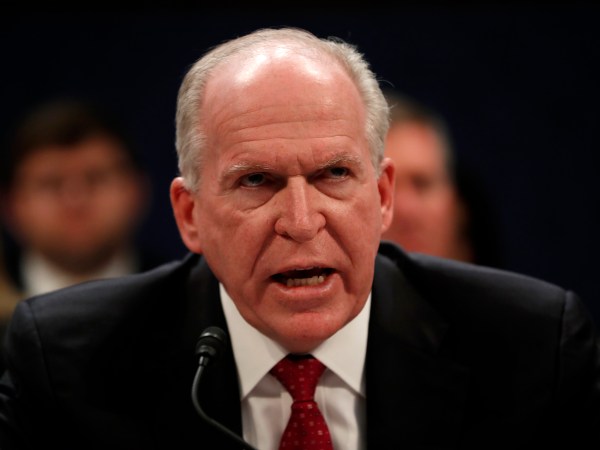 Former CIA Director John Brennan testifies on CapitolHill in Washington, Tuesday, May 23, 2017, before the House Intelligence Committee Russia Investigation Task Force. (AP Photo/Pablo Martinez Monsivais)
