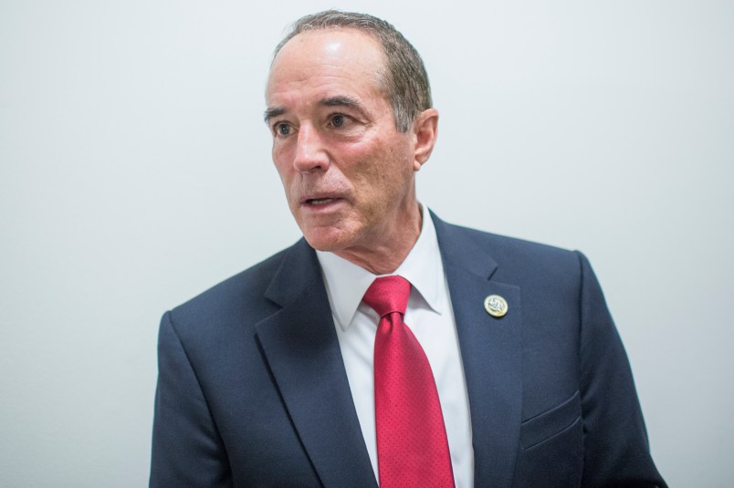 UNITED STATES - APRIL 26: Rep. Chris Collins, R-N.Y., leaves a meeting of the House Republican Conference in the Capitol on April 26, 2017. (Photo By Tom Williams/CQ Roll Call)
