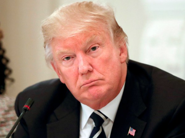 President Donald Trump during his meeting with U.S. Mayors and Governors for an Infrastructure Summit in the State Dinning Room of the White House in Washington, Thursday, June 8, 2017. (AP Photo/Pablo Martinez Monsivais)