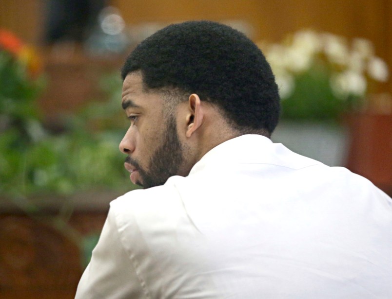 June 16, 2017 Photographs from 1st -Degree Reckless Homicide trial of Dominique Heaggan-Brown who was a Milwaukee Police officer when he shot and killed Sylville Smith. Here Heaggan-Brown listens to his his statement he made to investigators after the shooting is read back to him in court by Special Agent Raymond Gibbs of the Wisconsin Department of Justice, Department of Criminal Investigation, who conducted an interview with him 48 after the shooting.MICHAEL SEARS/MSEARS@JOURNALSENTINEL.COM