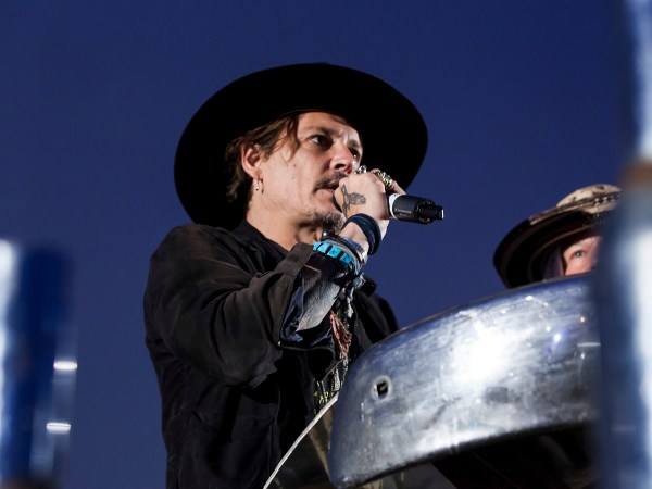 Actor Johnny Depp introduces a film at the Glastonbury music festival at Worthy Farm, in Somerset, England, Thursday, June 22, 2017.  (Photo by Grant Pollard/Invision/AP)