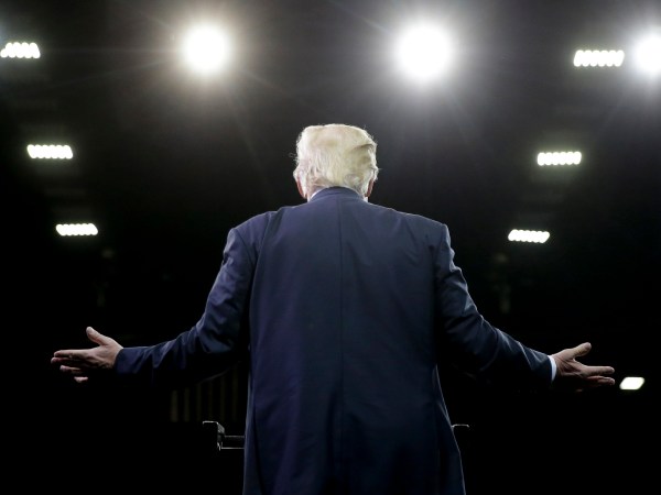 Republican presidential candidate Donald Trump speaks during a rally, Friday, May 27, 2016, in Fresno, Calif. (AP Photo/Chris Carlson)