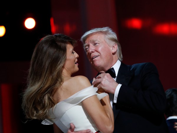 President Donald Trump dances with first lady Melania Trump at the Freedom Ball,  Friday, Jan. 20, 2017 in Washington. (AP Photo/Alex Brandon)