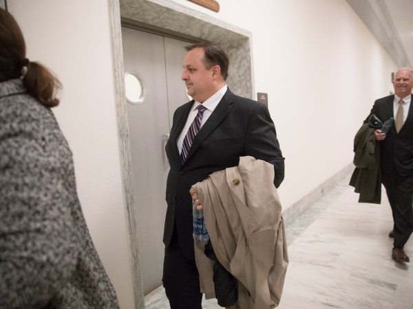 Walter M. Shaub Jr., director of the U.S. Office of Government Ethics, arrives for a scheduled meeting with the leaders of the House Oversight and Government Reform Committee, on Capitol Hill in Washington, Monday, Jan. 23, 2017.   (AP Photo/J. Scott Applewhite)