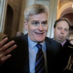 Sen. Bill Cassidy, R-La., speaks to reporters outside the Senate Chamber about President Trump's speech to Congress, during the vote to confirm Ryan Zinke as President Donald Trump’s secretary of the Department of the Interior, on Capitol Hill in Washington, Wednesday, March 1, 2017. A physician by training, Cassidy has introduced an Affordable Care Act alternative, called the Patient Freedom Act of 2017.  (AP Photo/J. Scott Applewhite)