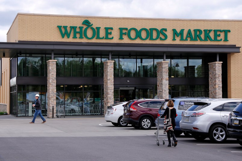 Hold for Business Photo-- Swayne Hall--This is a Whole Foods grocery in Upper Saint Clair, Pa., on May 3, 2017. (AP Photo/Gene J. Puskar){