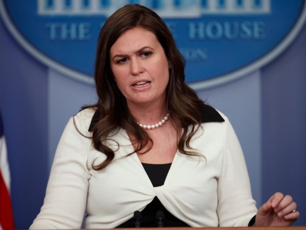 Deputy White House press secretary Sarah Huckabee Sanders speaks during the daily press briefing, Thursday, May 11, 2017, in Washington. (AP Photo/Evan Vucci)
