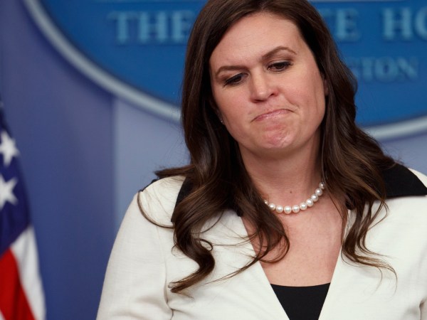 Deputy White House press secretary Sarah Huckabee Sanders speaks during the daily press briefing, Thursday, May 11, 2017, in Washington. (AP Photo/Evan Vucci)
