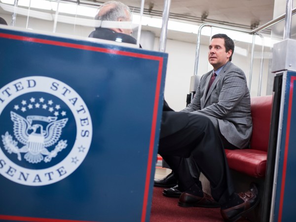 UNITED STATES - MAY 22: Rep. Devin Nunes, R-Calif., boards the senate subway in the Capitol on May 22, 2017. (Photo By Tom Williams/CQ Roll Call)