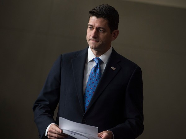 UNITED STATES - MAY 25: Speaker of the House Paul Ryan, R-Wis., conducts his weekly news conference in the Capitol Visitor Center on May 25, 2017. (Photo By Tom Williams/CQ Roll Call)