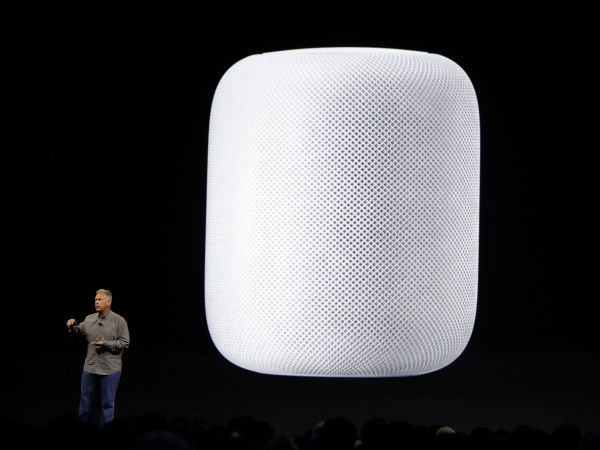 Phil Schiller, Apple's Senior Vice President of Worldwide Marketing,  introduces the HomePod speaker at the Apple Worldwide Developers Conference Monday, June 5, 2017, in San Jose , Calif. (AP Photo/Marcio Jose Sanchez)