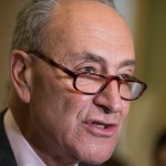 Senate Minority Leader Chuck Schumer, D-N.Y., and the Democratic leadership meet with reporters at the Capitol in Washington, Tuesday, June 6, 2017. (AP Photo/J. Scott Applewhite)