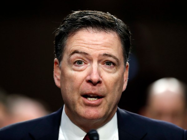 Former FBI Director James Comey speaks during a Senate Intelligence Committee hearing on Capitol Hill, Thursday, June 8, 2017, in Washington. (AP Photo/Alex Brandon)