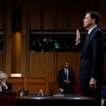 Former FBI Director James Comey is sworn in during a Senate Intelligence Committee hearing on Capitol Hill, Thursday, June 8, 2017, in Washington. (AP Photo/Andrew Harnik)