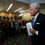 Marc Kasowitz personal attorney of President Donald Trump, leaves a packed room at the National Press Club in Washington, Thursday, June 8, 2017 after delivering a statement following the congressional testimony of former FBI Director James Comey.    (AP Photo/Manuel Balce Ceneta)
