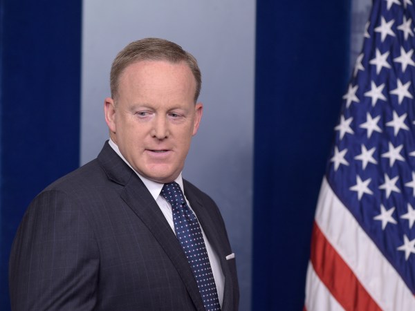 White House press secretary Sean Spicer arrives for the daily briefing at the White House in Washington, Monday, June 12, 2017. (AP Photo/Susan Walsh)