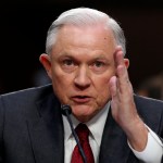 Attorney General Jeff Sessions speaks on Capitol Hill in Washington, Tuesday, June 13, 2017, prior to testifying before the Senate Intelligence Committee hearing about his role in the firing of James Comey, his Russian contacts during the campaign and his decision to recuse from an investigation into possible ties between Moscow and associates of President Donald Trump. (AP Photo/Alex Brandon)