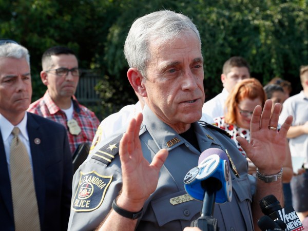 Alexandria Police Chief Michael Brown speaks to the media about the shooting Wednesday, June 14, 2017, in Alexandria, Va. A top House Republican, Steve Scalise of Louisiana, was shot Wednesday at a congressional baseball practice. (AP Photo/Alex Brandon)