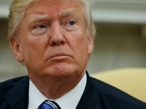 President Donald Trump listens during a meeting with Panamanian President Juan Carlos Varela in the Oval Office of the White House, Monday, June 19, 2017, in Washington. (AP Photo/Evan Vucci)
