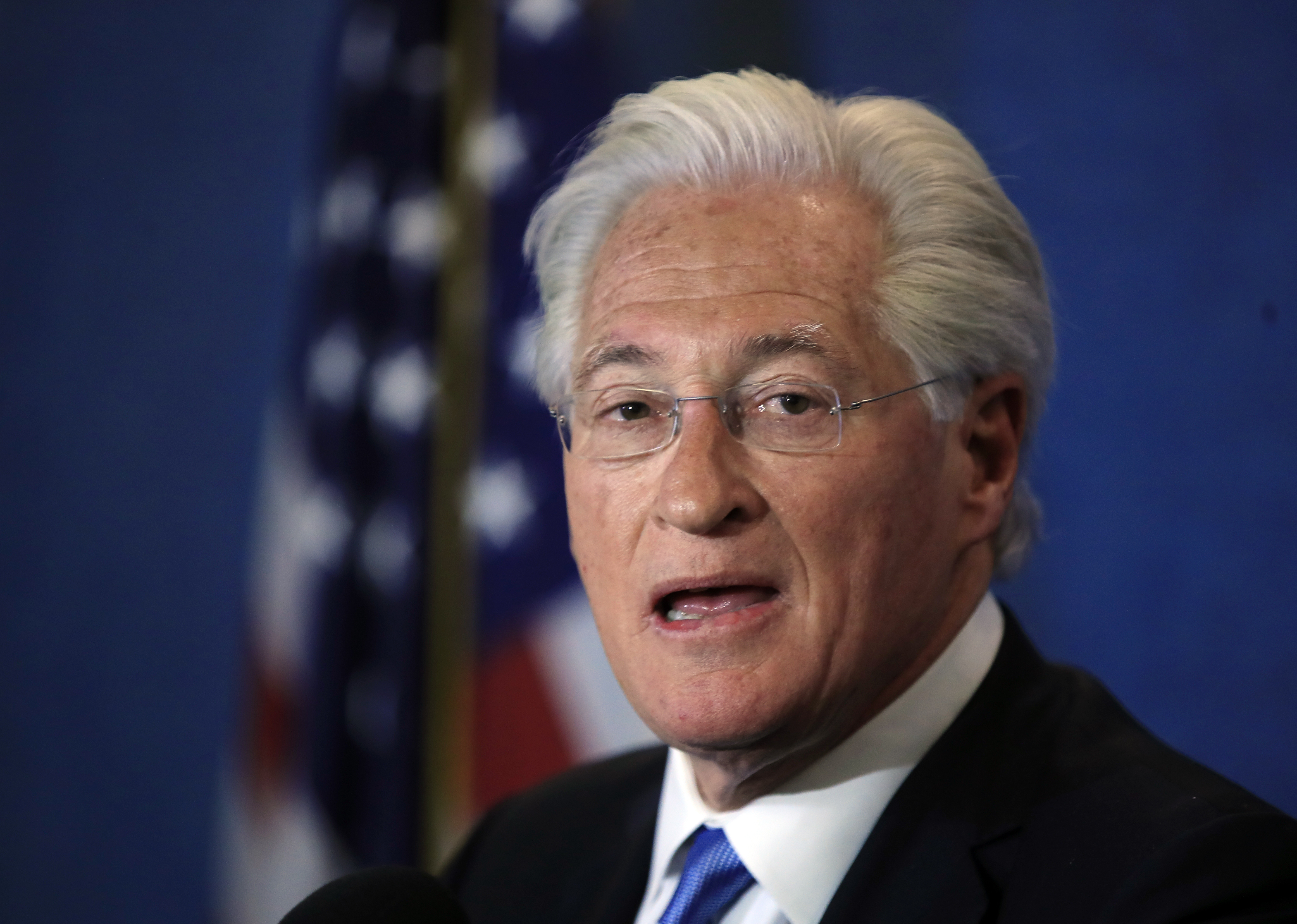 Marc Kasowitz personal attorney of President Donald Trump makes a statement at the National Press Club, following the congressional testimony of former FBI Director James Comey in Washington, Thursday, June 8, 2017. (AP Photo/Manuel Balce Ceneta)