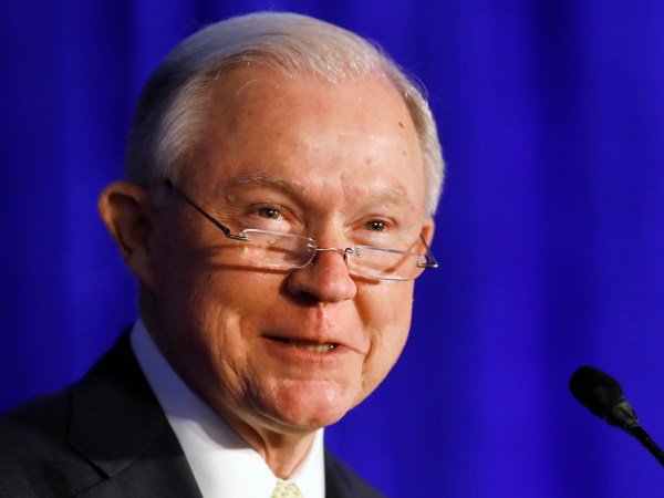 Attorney General Jeff Sessions speaks during the Justice Department's National Summit on Crime Reduction and Public Safety, in Bethesda, Md., on Tuesday, June 20, 2017. (AP Photo/Jacquelyn Martin)