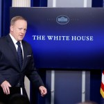 White House press secretary Sean Spicer arrives for a briefing at the White House, Tuesday, June 20, 2017 in Washington. (AP Photo/Alex Brandon)