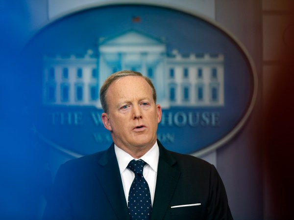 White House press secretary Sean Spicer speaks during a briefing at the White House, Tuesday, June 20, 2017 in Washington. (AP Photo/Alex Brandon)