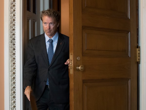 Sen. Rand Paul, R-Ky., leaves a closed-door meeting where Senate Majority Leader Mitch McConnell, R-Ky., announced the release of the Republican healthcare bill, the party's long-awaited attempt to scuttle much of President Barack Obama's Affordable Care Act, at the Capitol in Washington, Thursday, June 22, 2017.  (AP Photo/J. Scott Applewhite)