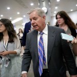 Sen. Lindsey Graham, R-S.C., chairman of the  Senate Judiciary Subcommittee on Crime and Terrorism, rushes to the floor for final votes of the week after Republicans released their long-awaited bill to scuttle much of President Barack Obama's Affordable Care Act, at the Capitol in Washington, Thursday, June 22, 2017.  (AP Photo/J. Scott Applewhite)