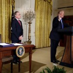 President Donald Trump speaks during a bill signing event for the "Department of Veterans Affairs Accountability and Whistleblower Protection Act of 2017" in the East Room of the White House, Friday, June 23, 2017, in Washington. (AP Photo/Evan Vucci)