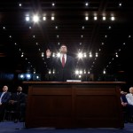 Former FBI Director James Comey is sworn in during a Senate Intelligence Committee hearing on Capitol Hill, Thursday, June 8, 2017, in Washington. (AP Photo/Alex Brandon)